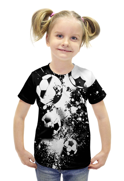 Заказать детскую футболку в Москве. Футболка с полной запечаткой для девочек Мячики от THE_NISE  - готовые дизайны и нанесение принтов.