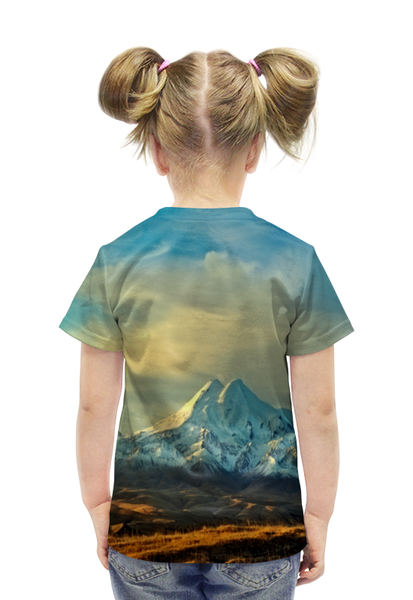 Заказать детскую футболку в Москве. Футболка с полной запечаткой для девочек Горная долина от THE_NISE  - готовые дизайны и нанесение принтов.