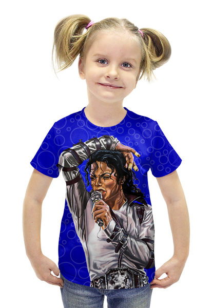 Заказать детскую футболку в Москве. Футболка с полной запечаткой для девочек Michael Jackson от balden - готовые дизайны и нанесение принтов.