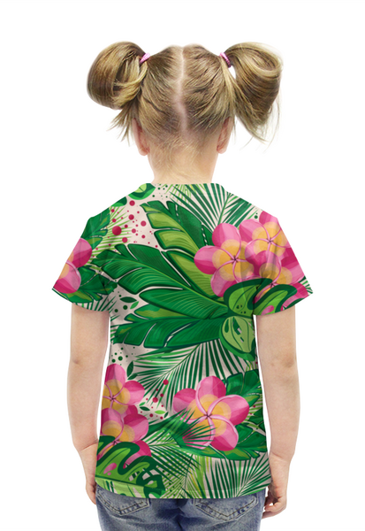 Заказать детскую футболку в Москве. Футболка с полной запечаткой для девочек Тропические букеты  от IrinkaArt  - готовые дизайны и нанесение принтов.