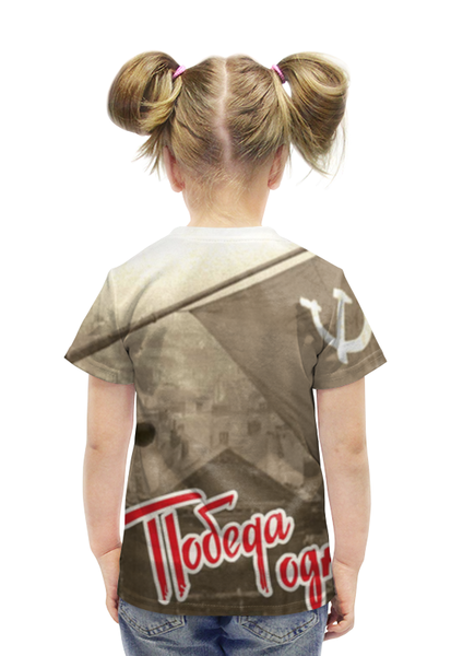 Заказать детскую футболку в Москве. Футболка с полной запечаткой для девочек День победы от kolek2510 - готовые дизайны и нанесение принтов.