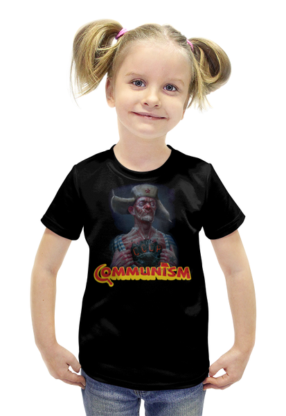 Заказать детскую футболку в Москве. Футболка с полной запечаткой для девочек Коммунизм от Leichenwagen - готовые дизайны и нанесение принтов.