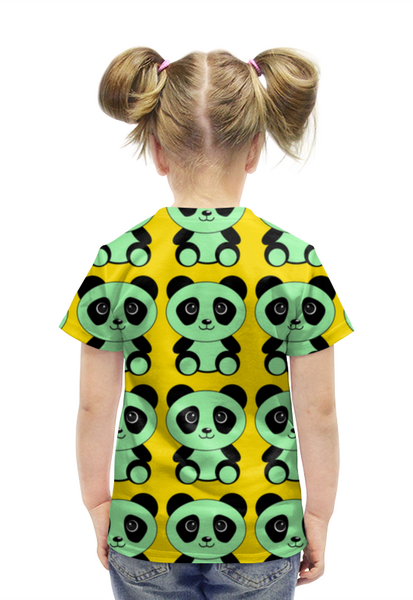 Заказать детскую футболку в Москве. Футболка с полной запечаткой для девочек Панда от mimiart  - готовые дизайны и нанесение принтов.
