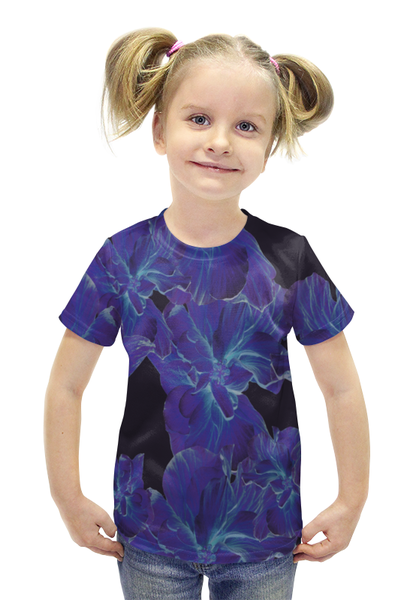 Заказать детскую футболку в Москве. Футболка с полной запечаткой для девочек Макро цветы от THE_NISE  - готовые дизайны и нанесение принтов.