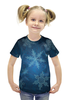 Заказать детскую футболку в Москве. Футболка с полной запечаткой для девочек Снежинка от queen  - готовые дизайны и нанесение принтов.