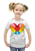 Заказать детскую футболку в Москве. Футболка с полной запечаткой для девочек Веселая радуга от cat - готовые дизайны и нанесение принтов.