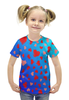 Заказать детскую футболку в Москве. Футболка с полной запечаткой для девочек Узор сердечек от THE_NISE  - готовые дизайны и нанесение принтов.