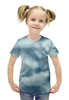 Заказать детскую футболку в Москве. Футболка с полной запечаткой для девочек Облака от innokesh - готовые дизайны и нанесение принтов.