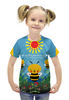Заказать детскую футболку в Москве. Футболка с полной запечаткой для девочек Пчелка Жужа от MERLINAVE - готовые дизайны и нанесение принтов.