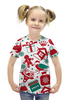 Заказать детскую футболку в Москве. Футболка с полной запечаткой для девочек Рождество от YellowCloverShop - готовые дизайны и нанесение принтов.