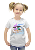Заказать детскую футболку в Москве. Футболка с полной запечаткой для девочек Мопсы катаются на санках от NorrD - готовые дизайны и нанесение принтов.