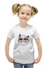 Заказать детскую футболку в Москве. Футболка с полной запечаткой для девочек  Котенок от THE_NISE  - готовые дизайны и нанесение принтов.