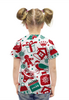 Заказать детскую футболку в Москве. Футболка с полной запечаткой для девочек Рождество от YellowCloverShop - готовые дизайны и нанесение принтов.