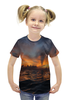 Заказать детскую футболку в Москве. Футболка с полной запечаткой для девочек Закатное море от va-zaitsev - готовые дизайны и нанесение принтов.