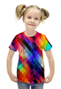 Заказать детскую футболку в Москве. Футболка с полной запечаткой для девочек Цветные узоры от THE_NISE  - готовые дизайны и нанесение принтов.