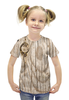Заказать детскую футболку в Москве. Футболка с полной запечаткой для девочек светлое дерево от INSP - готовые дизайны и нанесение принтов.