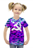 Заказать детскую футболку в Москве. Футболка с полной запечаткой для девочек Серп и молот от THE_NISE  - готовые дизайны и нанесение принтов.