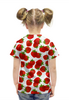 Заказать детскую футболку в Москве. Футболка с полной запечаткой для девочек КЛУБНИЧКА от robus - готовые дизайны и нанесение принтов.
