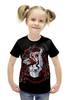 Заказать детскую футболку в Москве. Футболка с полной запечаткой для девочек Sugar skull girl от Leichenwagen - готовые дизайны и нанесение принтов.