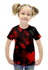 Заказать детскую футболку в Москве. Футболка с полной запечаткой для девочек Квадратики от THE_NISE  - готовые дизайны и нанесение принтов.