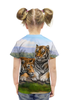 Заказать детскую футболку в Москве. Футболка с полной запечаткой для девочек Тигры от Елена Гришина - готовые дизайны и нанесение принтов.