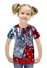 Заказать детскую футболку в Москве. Футболка с полной запечаткой для девочек Красно-белые краски от THE_NISE  - готовые дизайны и нанесение принтов.
