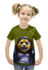 Заказать детскую футболку в Москве. Футболка с полной запечаткой для девочек Русский медведь  от ПРИНТЫ ПЕЧАТЬ  - готовые дизайны и нанесение принтов.