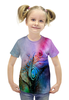 Заказать детскую футболку в Москве. Футболка с полной запечаткой для девочек Хамелеон от THE_NISE  - готовые дизайны и нанесение принтов.