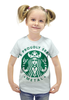 Заказать детскую футболку в Москве. Футболка с полной запечаткой для девочек Starbucks / Forever Metal от Leichenwagen - готовые дизайны и нанесение принтов.