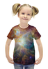 Заказать детскую футболку в Москве. Футболка с полной запечаткой для девочек Космические краски от THE_NISE  - готовые дизайны и нанесение принтов.