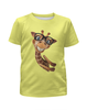 Заказать детскую футболку в Москве. Футболка с полной запечаткой для девочек Веселый жираф от Ab-Style.ru - готовые дизайны и нанесение принтов.