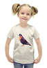 Заказать детскую футболку в Москве. Футболка с полной запечаткой для девочек Полигональный голубь от cherdantcev - готовые дизайны и нанесение принтов.