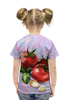 Заказать детскую футболку в Москве. Футболка с полной запечаткой для девочек Томаты и базилик от anomalica - готовые дизайны и нанесение принтов.