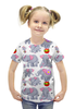 Заказать детскую футболку в Москве. Футболка с полной запечаткой для девочек Слоники от Yaroslava - готовые дизайны и нанесение принтов.
