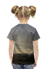 Заказать детскую футболку в Москве. Футболка с полной запечаткой для девочек Эйфелева башня на закате от Romario  - готовые дизайны и нанесение принтов.