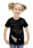 Заказать детскую футболку в Москве. Футболка с полной запечаткой для девочек Агент Кот от printik - готовые дизайны и нанесение принтов.