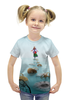 Заказать детскую футболку в Москве. Футболка с полной запечаткой для девочек Алиса от skynatural - готовые дизайны и нанесение принтов.