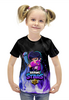 Заказать детскую футболку в Москве. Футболка с полной запечаткой для девочек Brawl Stars BIBI от vista12761@rambler.ru - готовые дизайны и нанесение принтов.