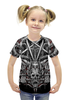 Заказать детскую футболку в Москве. Футболка с полной запечаткой для девочек Череп с драконами от Виктор Гришин - готовые дизайны и нанесение принтов.