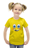Заказать детскую футболку в Москве. Футболка с полной запечаткой для девочек Смайл от THE_NISE  - готовые дизайны и нанесение принтов.