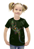 Заказать детскую футболку в Москве. Футболка с полной запечаткой для девочек Ящерица от queen  - готовые дизайны и нанесение принтов.
