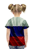 Заказать детскую футболку в Москве. Футболка с полной запечаткой для девочек Триколор от THE_NISE  - готовые дизайны и нанесение принтов.