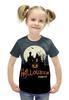 Заказать детскую футболку в Москве. Футболка с полной запечаткой для девочек HALLOWEEN PARTY от CoolDesign - готовые дизайны и нанесение принтов.