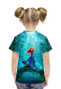 Заказать детскую футболку в Москве. Футболка с полной запечаткой для девочек Храбрая Сердцем от skynatural - готовые дизайны и нанесение принтов.