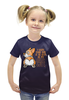 Заказать детскую футболку в Москве. Футболка с полной запечаткой для девочек Песик от ПРИНТЫ ПЕЧАТЬ  - готовые дизайны и нанесение принтов.