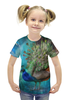 Заказать детскую футболку в Москве. Футболка с полной запечаткой для девочек  Павлин от THE_NISE  - готовые дизайны и нанесение принтов.