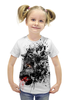 Заказать детскую футболку в Москве. Футболка с полной запечаткой для девочек Волчий оскал от printik - готовые дизайны и нанесение принтов.