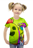 Заказать детскую футболку в Москве. Футболка с полной запечаткой для девочек BRAWL STARS SPIKE от geekbox - готовые дизайны и нанесение принтов.