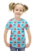Заказать детскую футболку в Москве. Футболка с полной запечаткой для девочек Морские глубины от BeliySlon - готовые дизайны и нанесение принтов.