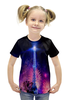 Заказать детскую футболку в Москве. Футболка с полной запечаткой для девочек Эйфелева башня от THE_NISE  - готовые дизайны и нанесение принтов.